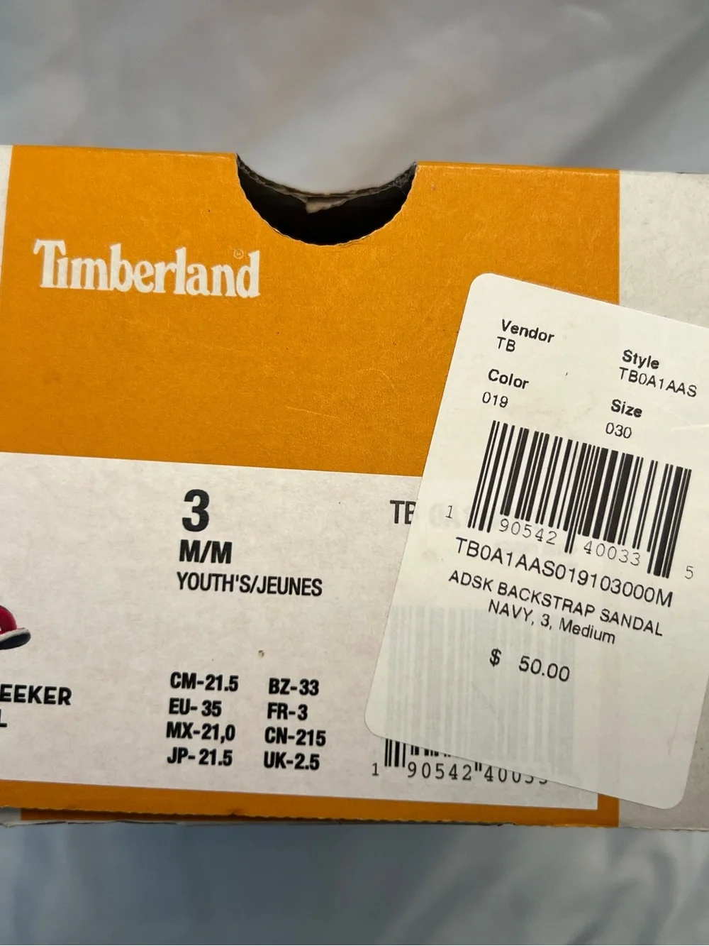Timberland Kids Navy and Coral Pink Sport Sandals